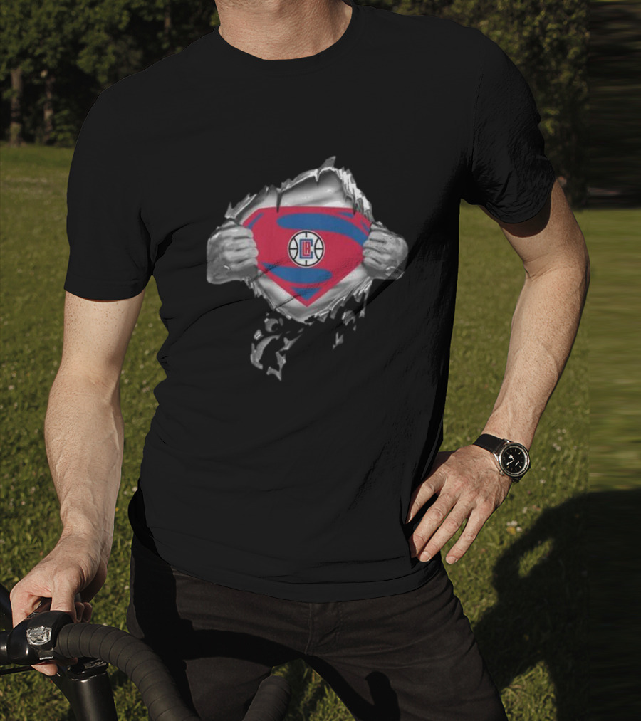 LA Clippers Superhero Emblem Reveal T-Shirt