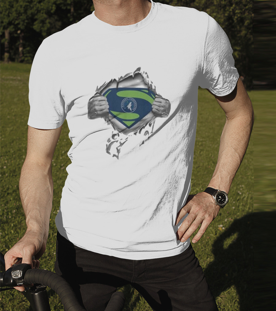 Minnesota Timberwolves Superman Logo Fusion T-Shirt