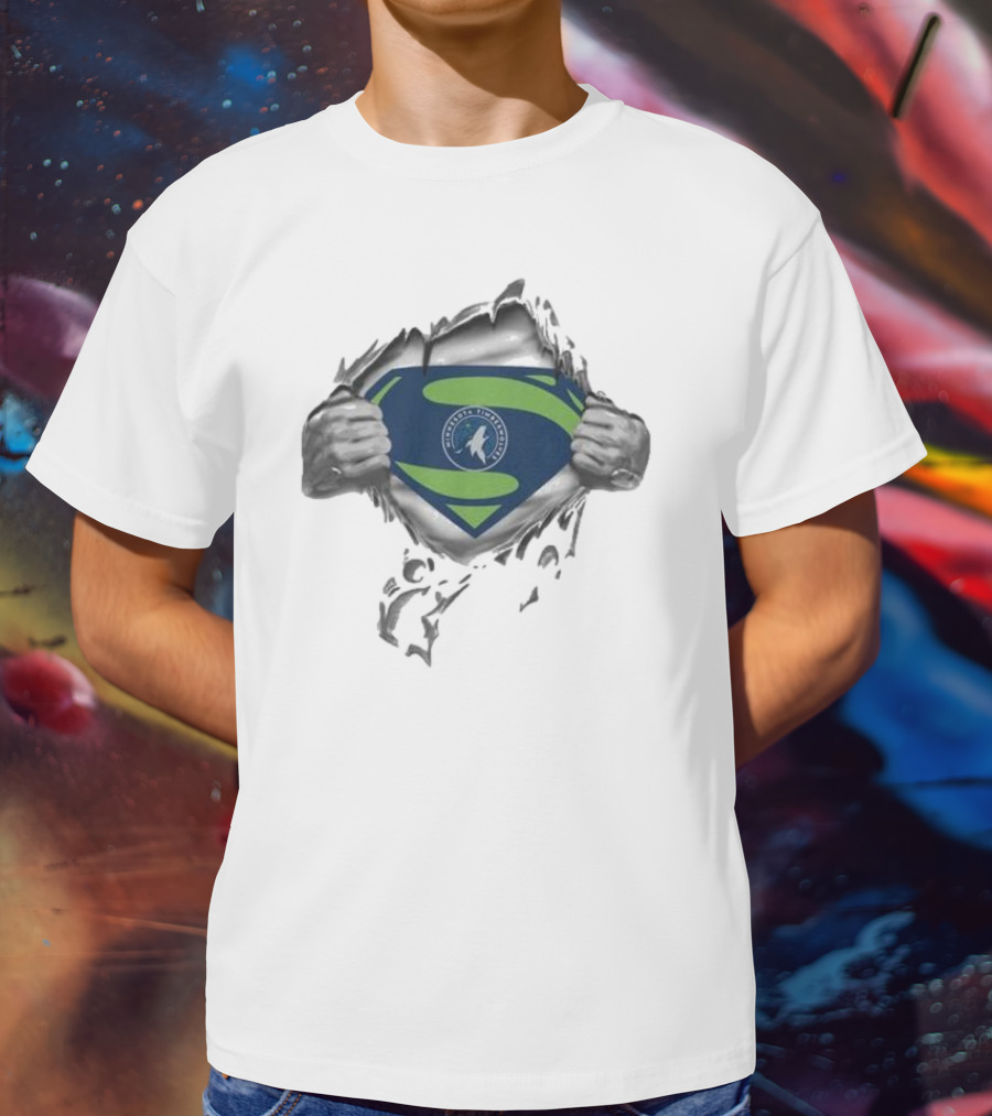 Minnesota Timberwolves Superman Logo Fusion T-Shirt