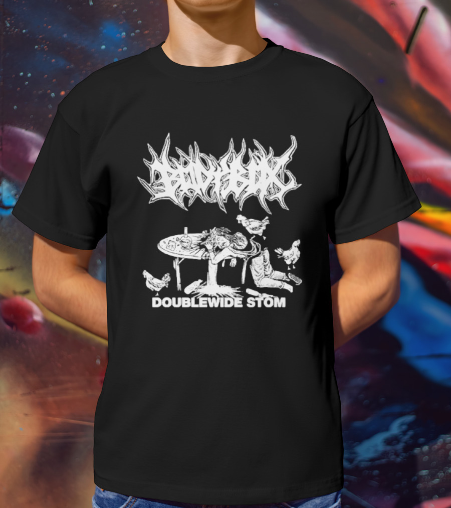 BODYBOX DOUBLEWIDE STOMP Table Chaos With Chickens T-Shirt