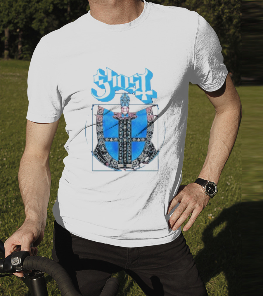 Ghost Vitruvian Skeleton Pope T-Shirt