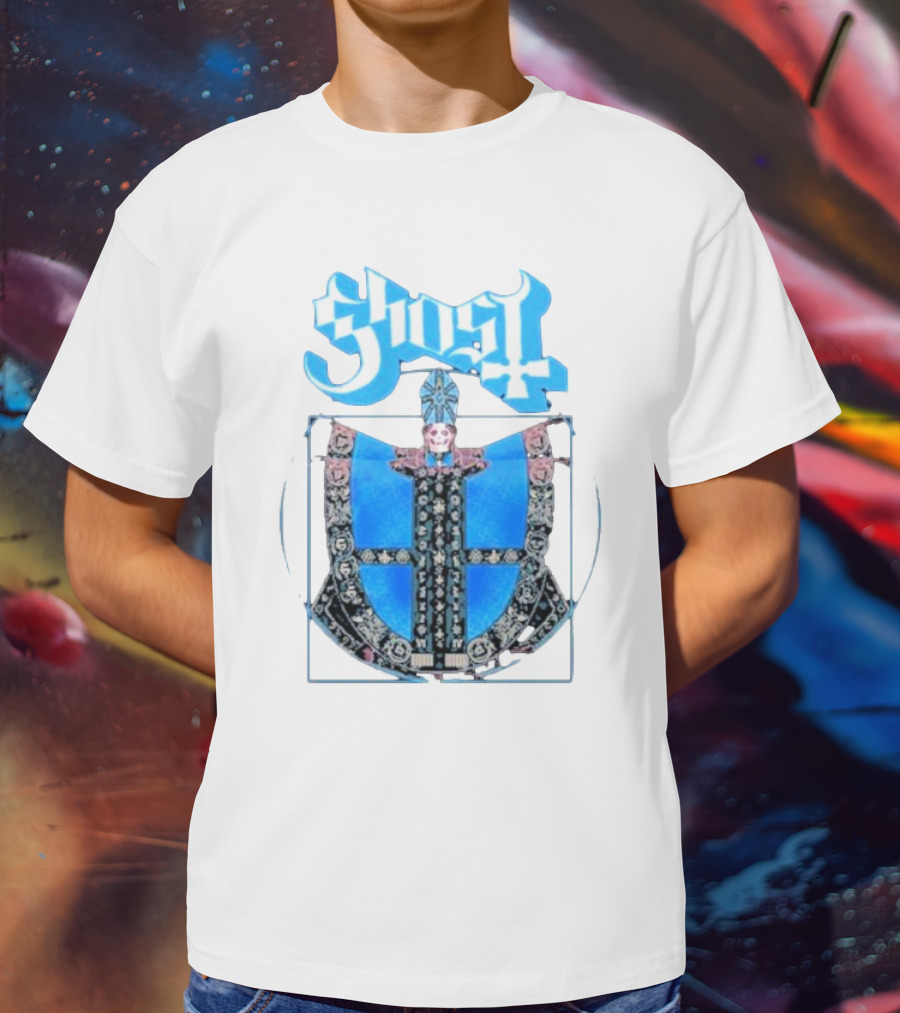 Ghost Vitruvian Skeleton Pope T-Shirt