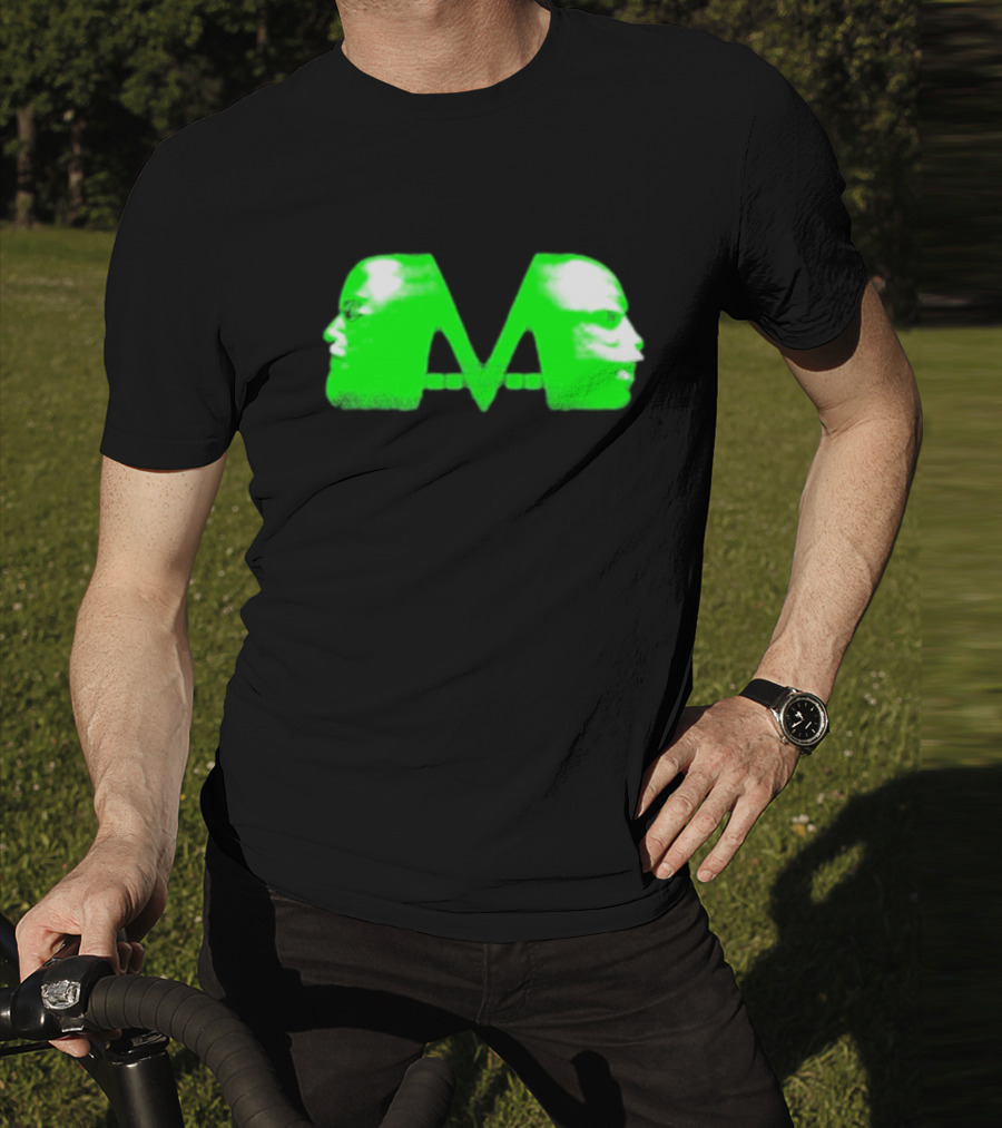 Mansionz M Faces Neon Green Portrait T-Shirt