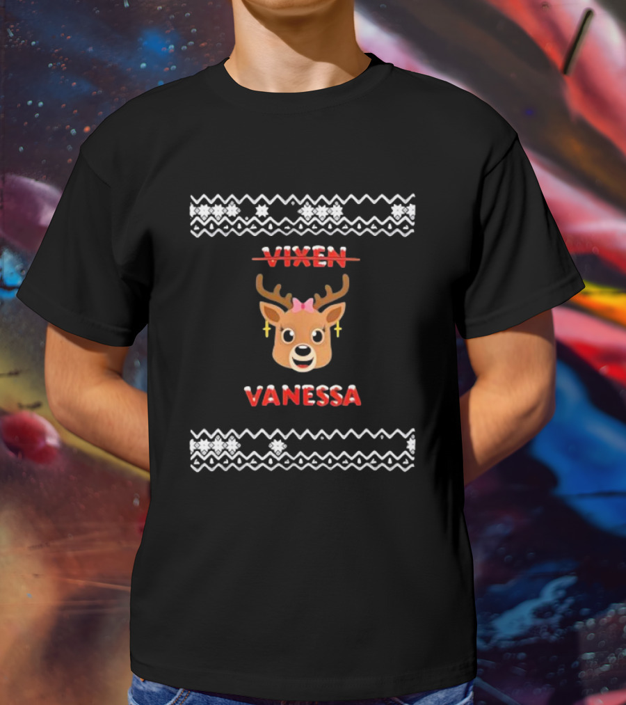 Vixen Vanessa Reindeer Mrs Claus Festive Holiday T-Shirt