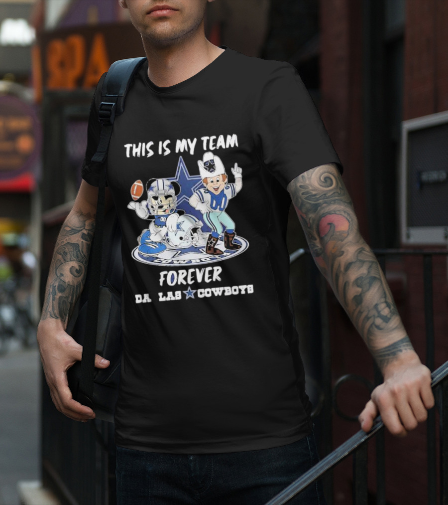THIS IS MY TEAM FOREVER DALLAS COWBOYS FOOTBALL MASCOT STAR T-Shirt
