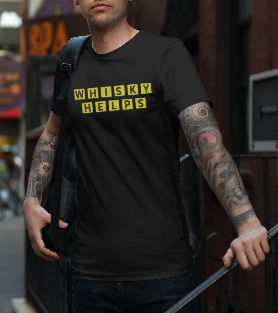 WHISKY HELPS Scrabble Inspired Blocks T-Shirt