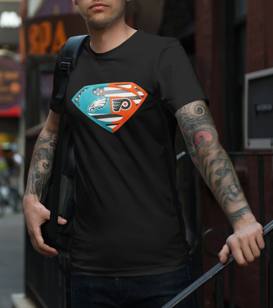 Philadelphia Eagles Philadelphia Flyers Superman Logo Mashup T-Shirt