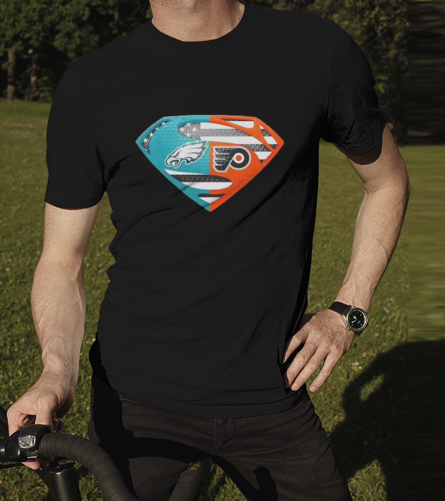 Philadelphia Eagles Philadelphia Flyers Superman Logo Mashup T-Shirt
