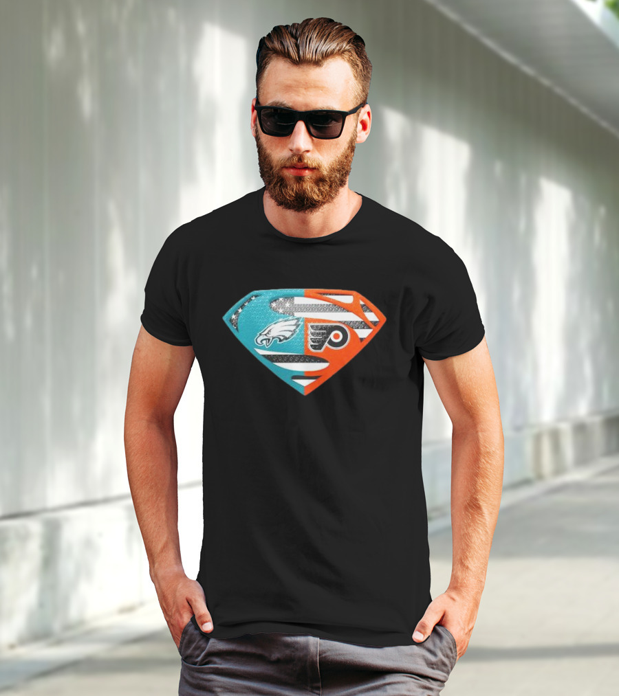 Philadelphia Eagles Philadelphia Flyers Superman Logo Mashup T-Shirt