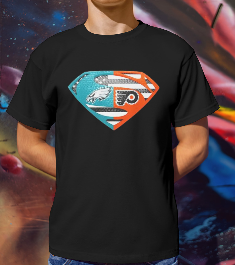Philadelphia Eagles Philadelphia Flyers Superman Logo Mashup T-Shirt