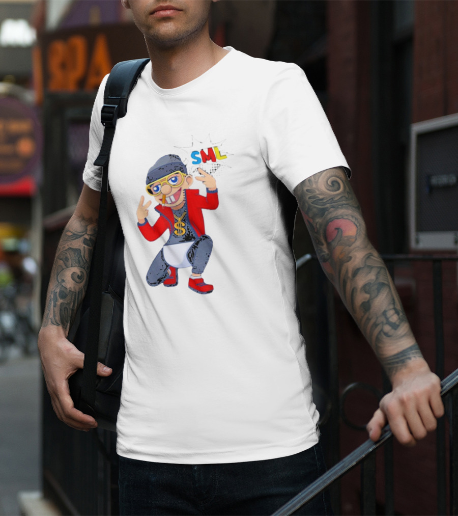 SML Jeffy Rapper Style Featuring Bling Dollar Chain And Cool Pose T-Shirt