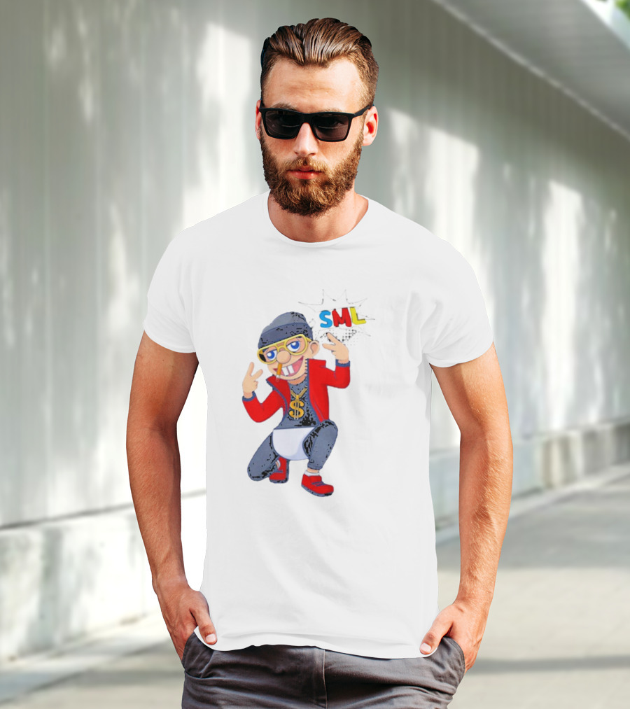 SML Jeffy Rapper Style Featuring Bling Dollar Chain And Cool Pose T-Shirt