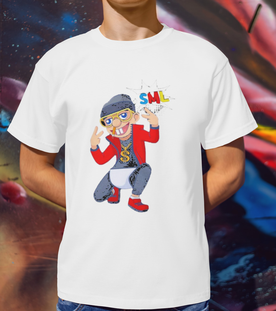 SML Jeffy Rapper Style Featuring Bling Dollar Chain And Cool Pose T-Shirt