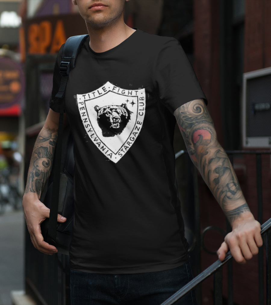 Title Fight Pennsylvania Stargaze Club Bear Shield Emblem T-Shirt