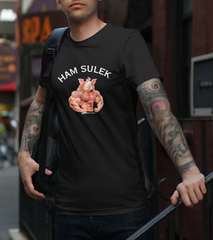 HAM SULEK Hvyapprl Buff Pig Character Bodybuilder T-Shirt