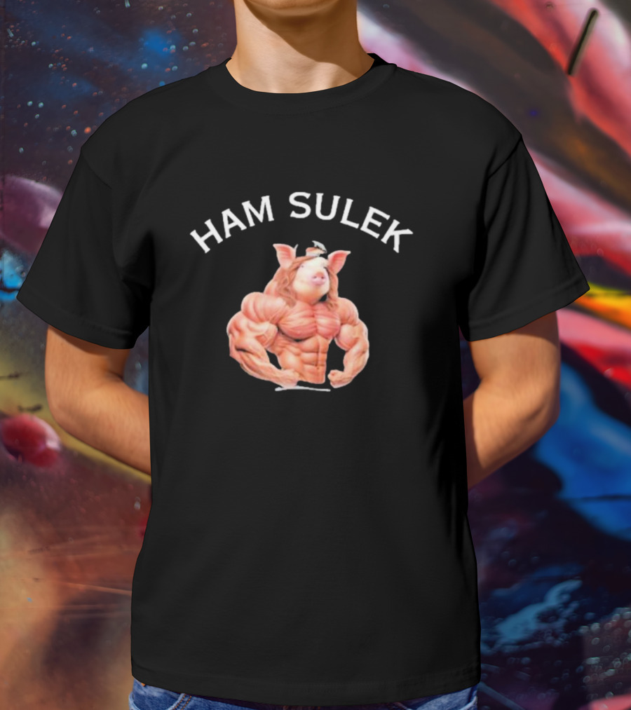 HAM SULEK Hvyapprl Buff Pig Character Bodybuilder T-Shirt