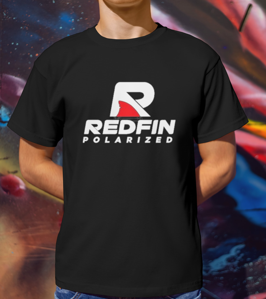 REDFIN POLARIZED R SHARK LOGO WHITE AND RED T-Shirt
