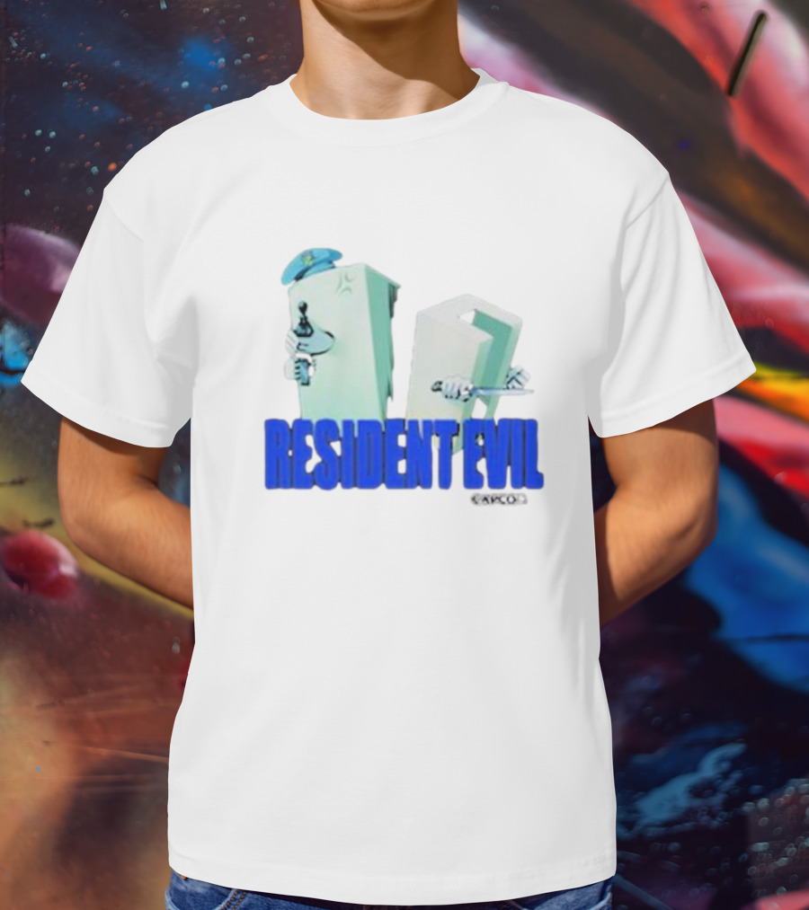 Resident Evil Capcom Tofu Parody Featuring Knife And Hat T-Shirt