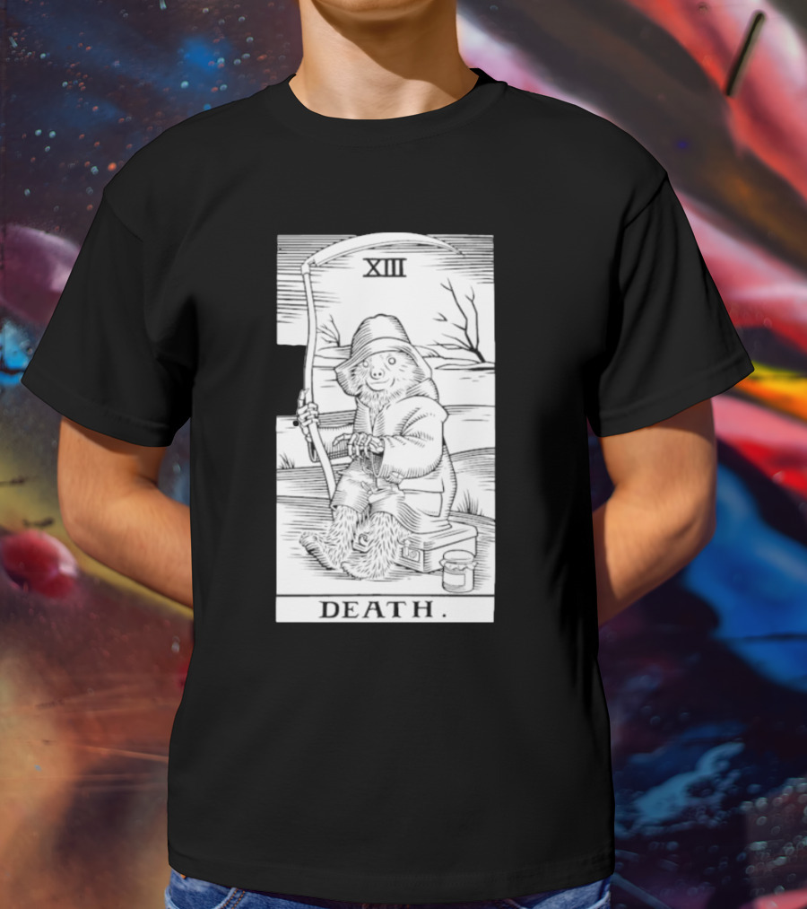 Bear XIII Death Tarot Card Sitting With Scythe T-Shirt
