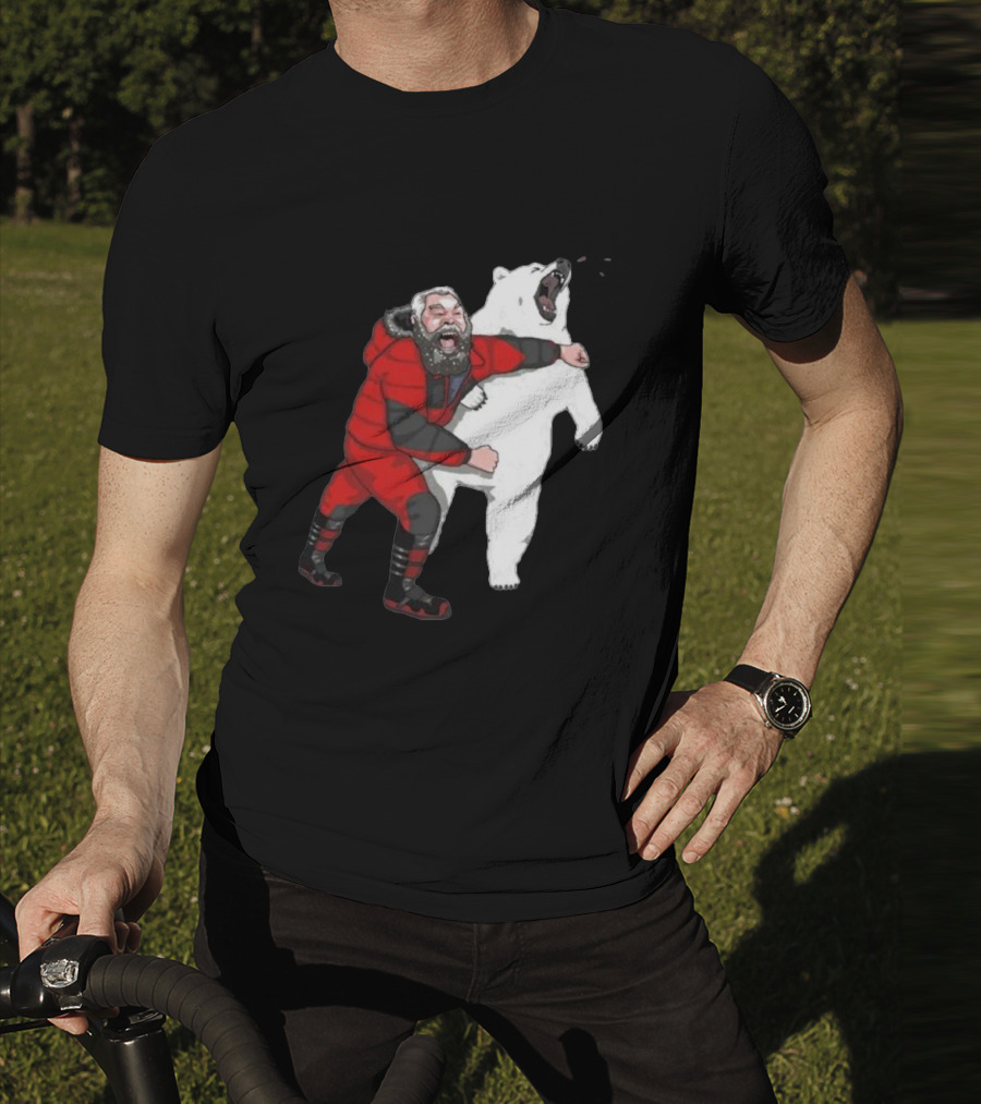 Blessed Bear Fighter Polar Punching Scene T-Shirt