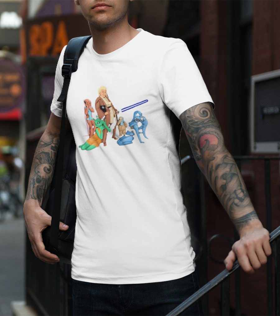 Jedi Flashheart Lightsaber Adventure With Alien Companions T-Shirt