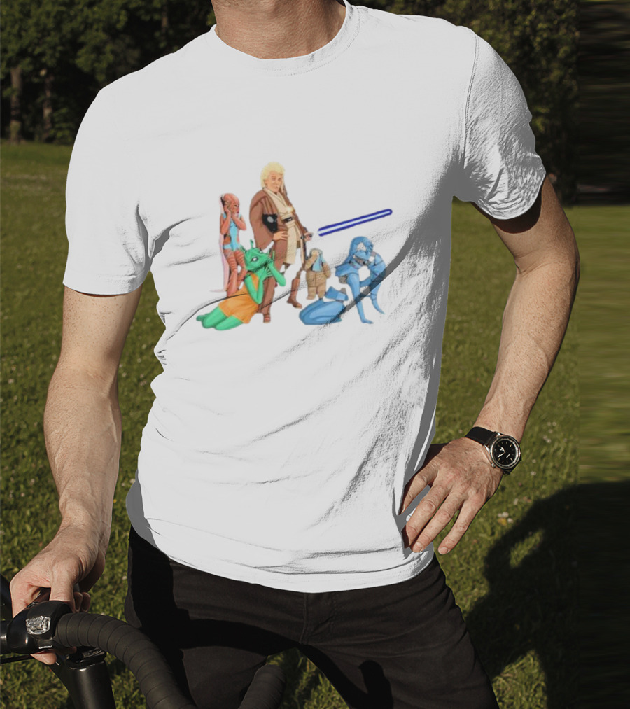 Jedi Flashheart Lightsaber Adventure With Alien Companions T-Shirt