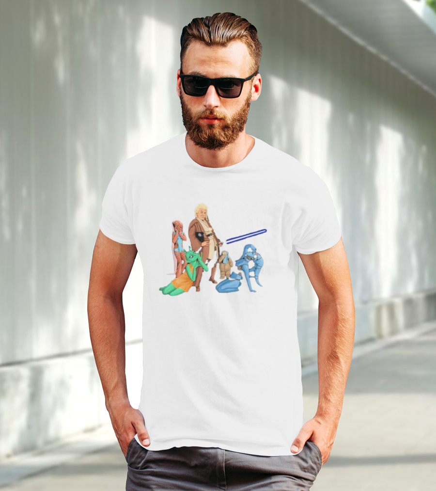 Jedi Flashheart Lightsaber Adventure With Alien Companions T-Shirt