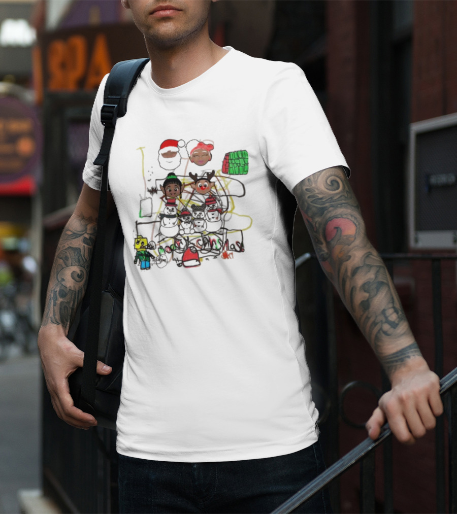 Venson Family Merry Christmas Holiday Scene T-Shirt