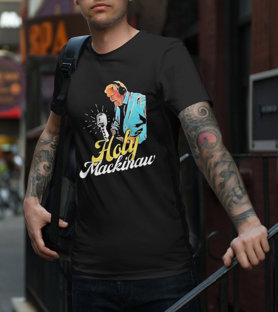 Quality Joe Bowen Holy Mackinaw Broadcasting Legend T-Shirt
