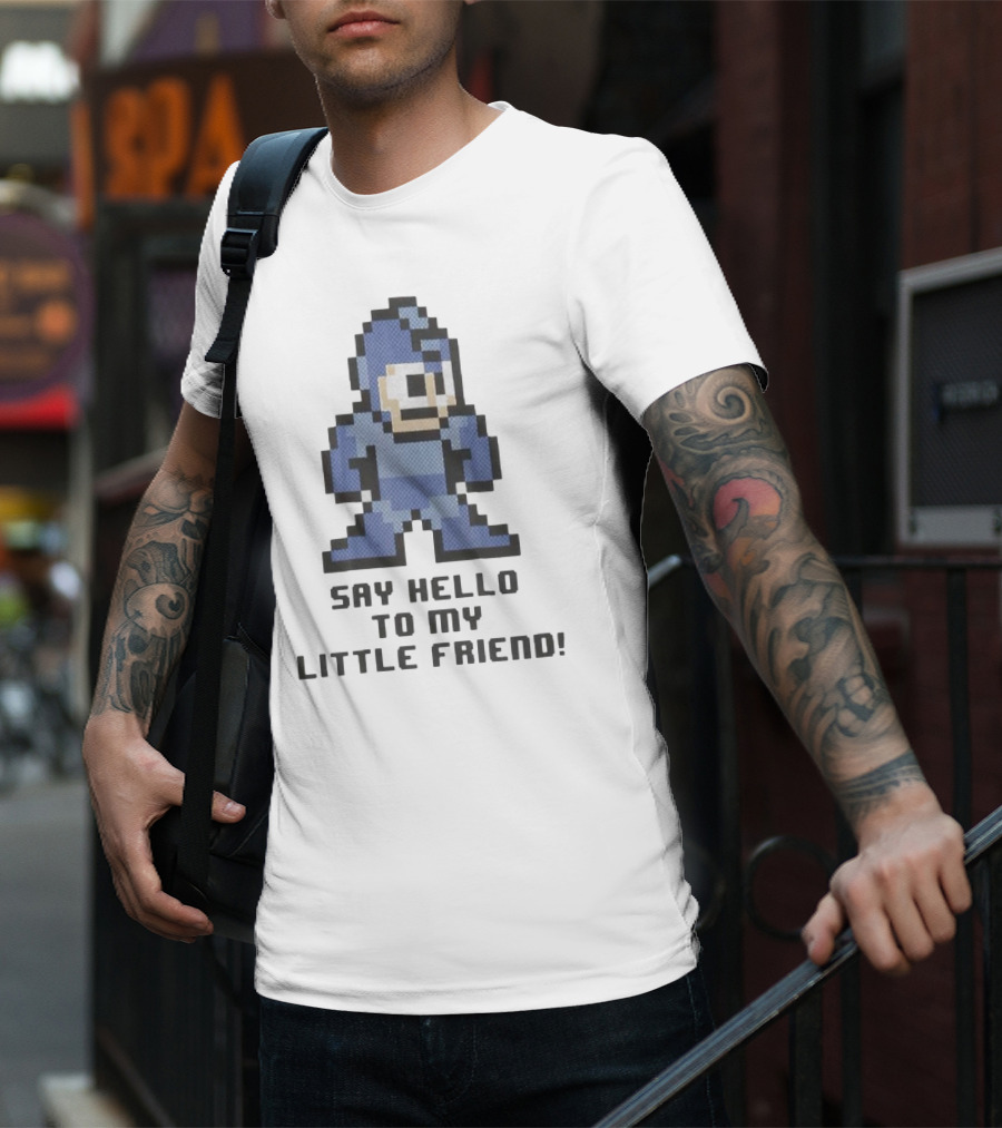Say Hello To My Little Friend Pixel Art Classic Game Style Character T-Shirt