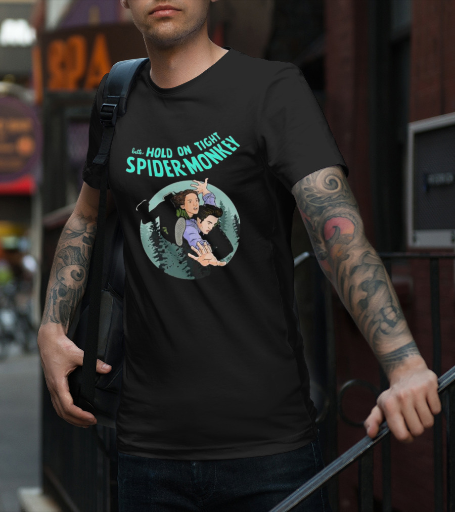 Better Hold On Tight Spider Monkey Twilight Forest Scene T-Shirt