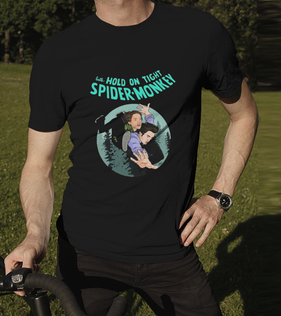 Better Hold On Tight Spider Monkey Twilight Forest Scene T-Shirt