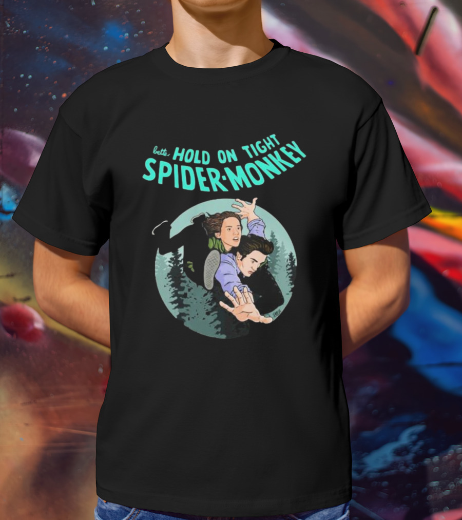 Better Hold On Tight Spider Monkey Twilight Forest Scene T-Shirt