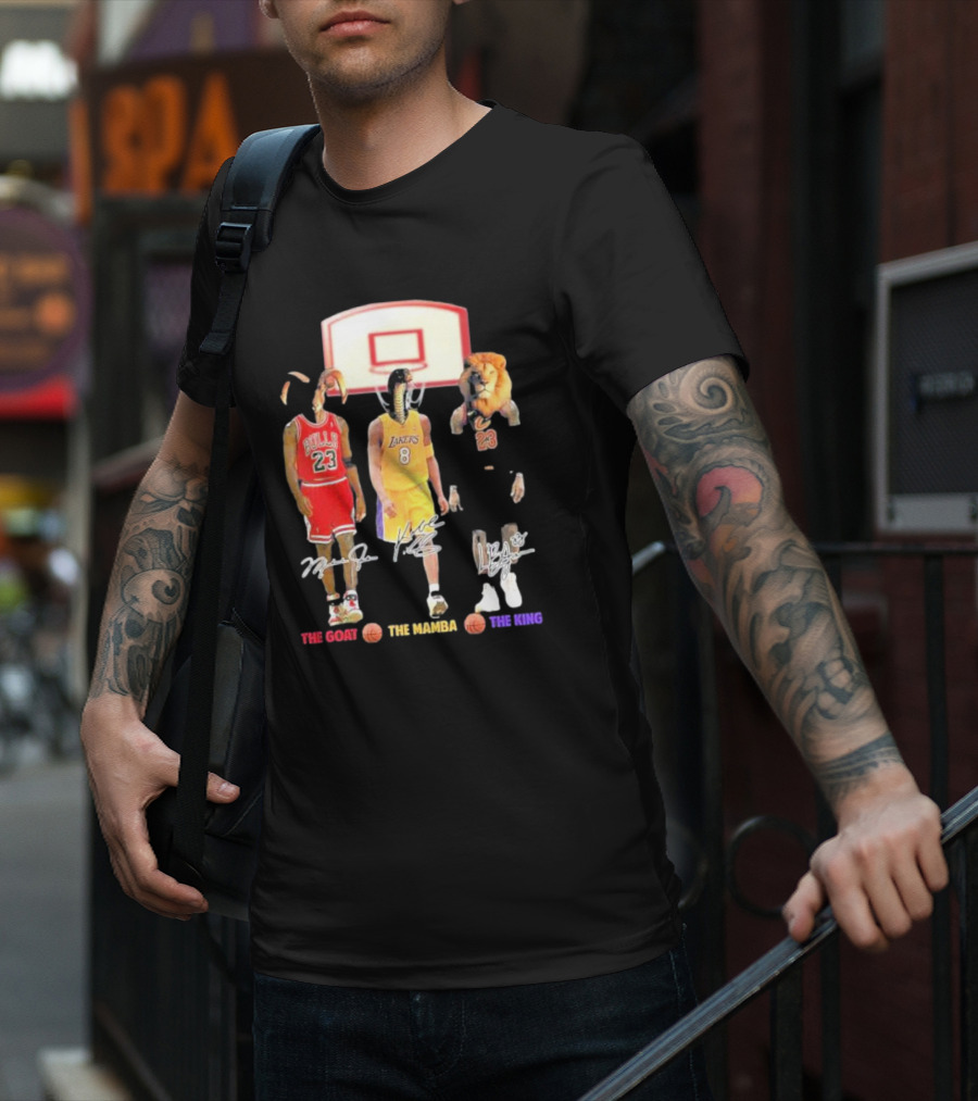 The Goat The Mamba The King Michael Jordan Kobe Bryant Lebron James Basketball Legends T-Shirt