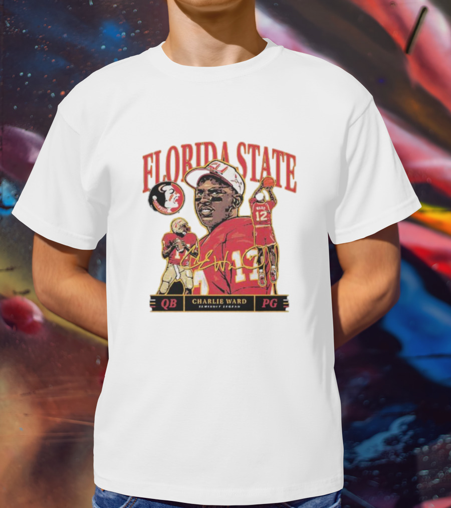 Florida State Charlie Ward Seminole Legend QB PG T-Shirt