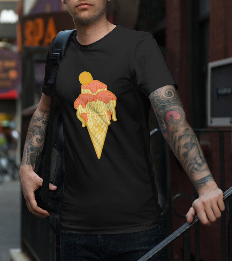 Spag Heddy Pasta Cone Spaghetti Ice Cream Mashup T-Shirt
