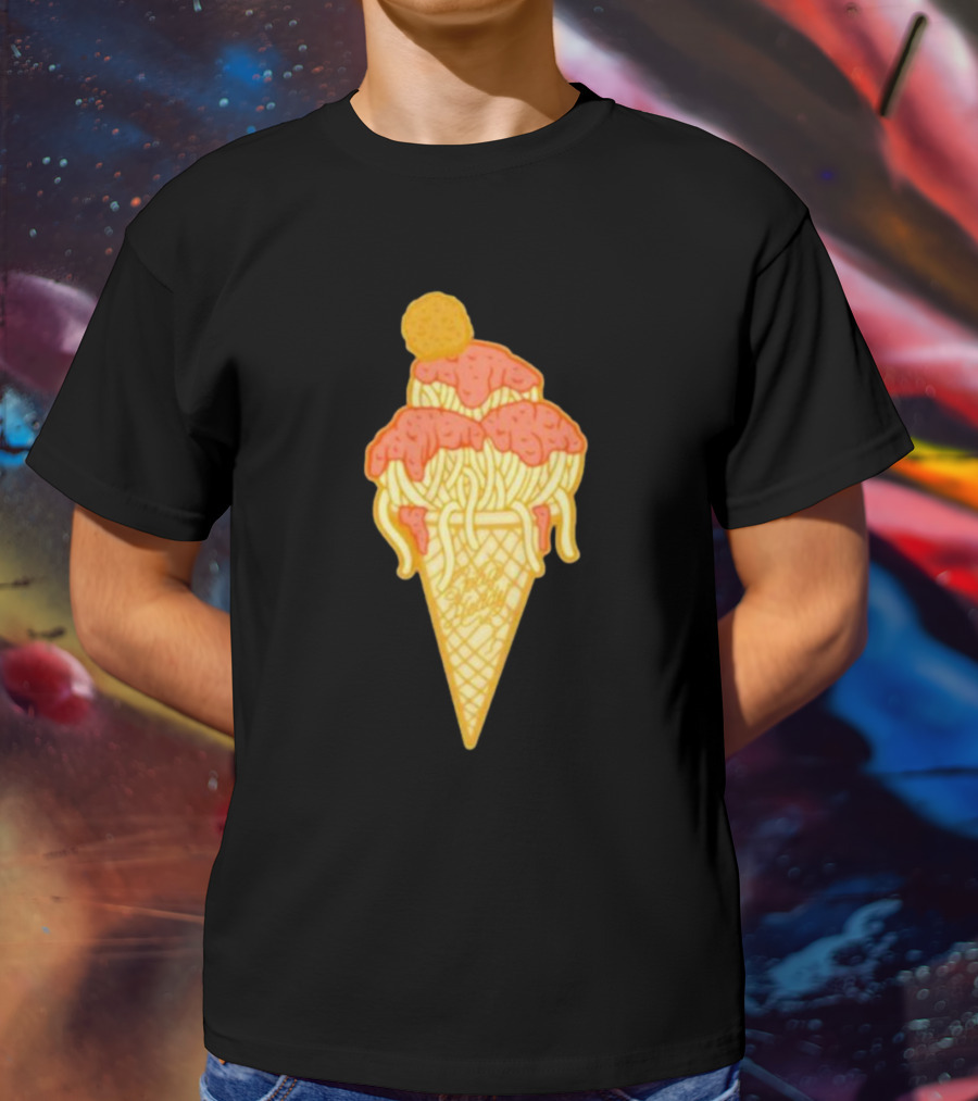 Spag Heddy Pasta Cone Spaghetti Ice Cream Mashup T-Shirt