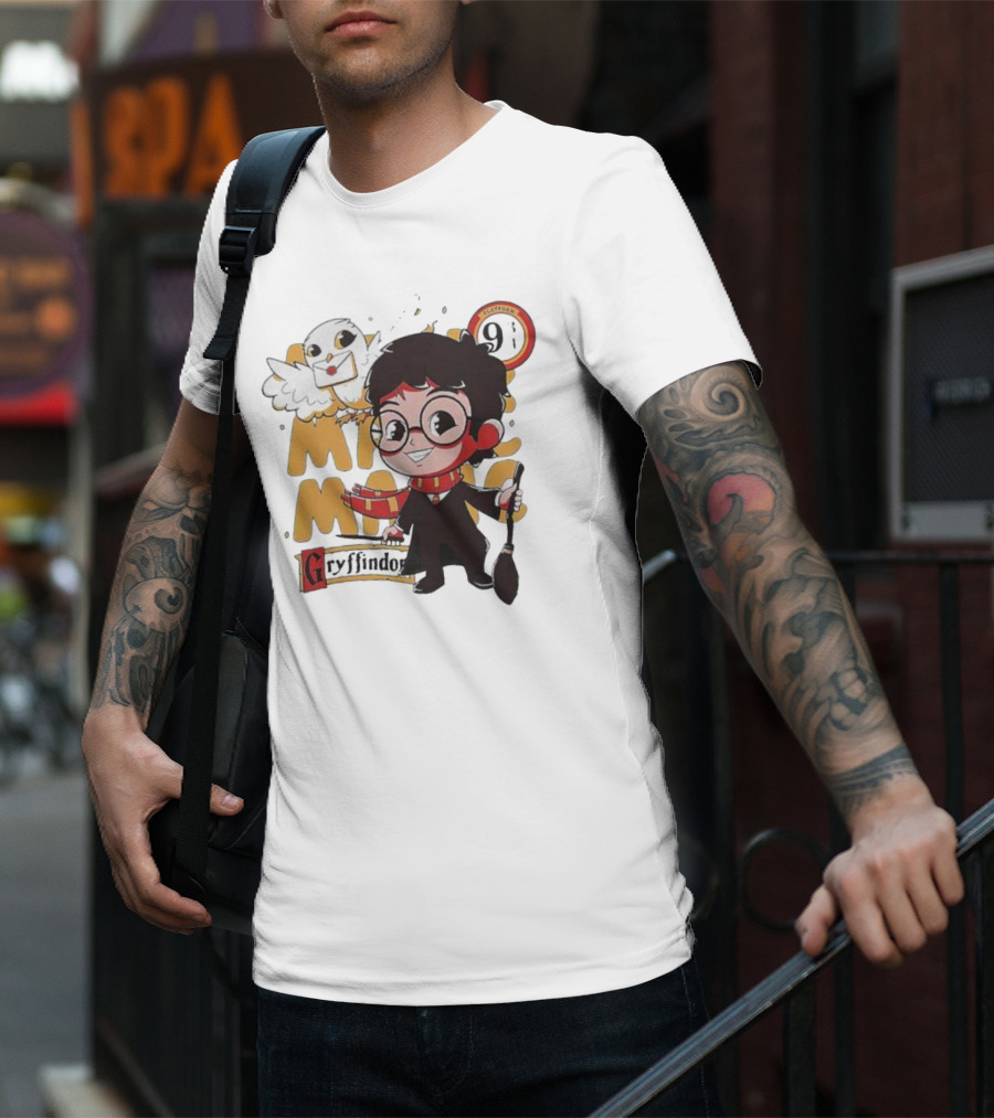 Magic Boy Gryffindor Platform 9¾ Owl And Broom T-Shirt