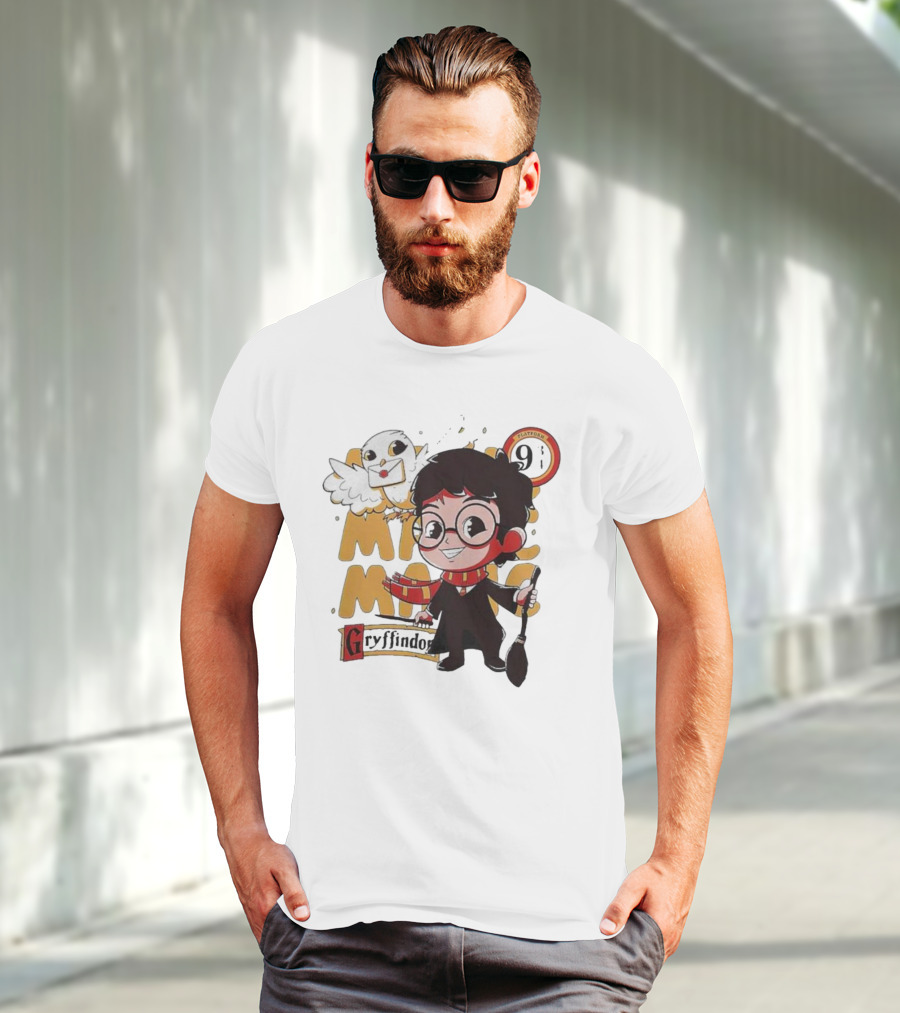 Magic Boy Gryffindor Platform 9¾ Owl And Broom T-Shirt