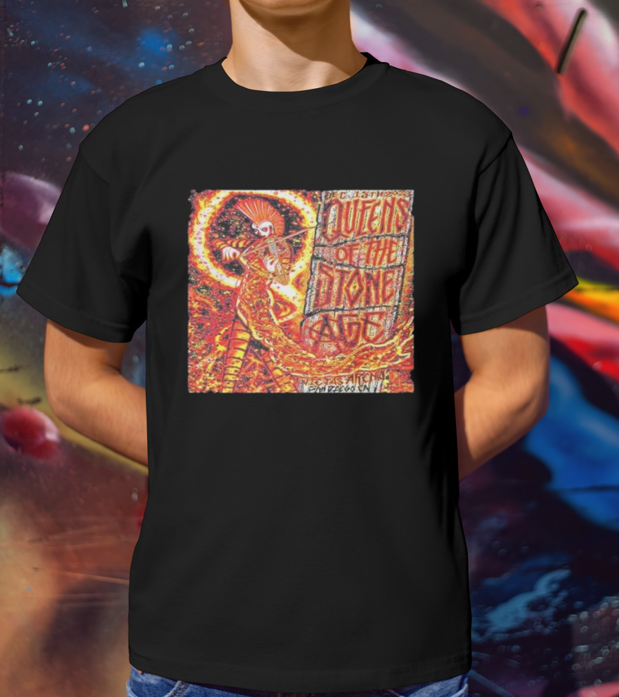 December 15th Queens Of The Stone Ages Viejas Arena San Diego Fire Violinist Performance T-Shirt