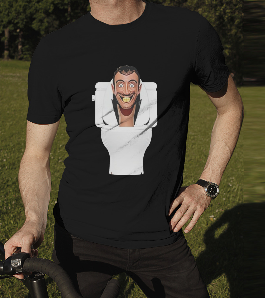 Skibidi Toilet Funny Face Character Head In Commode T-Shirt