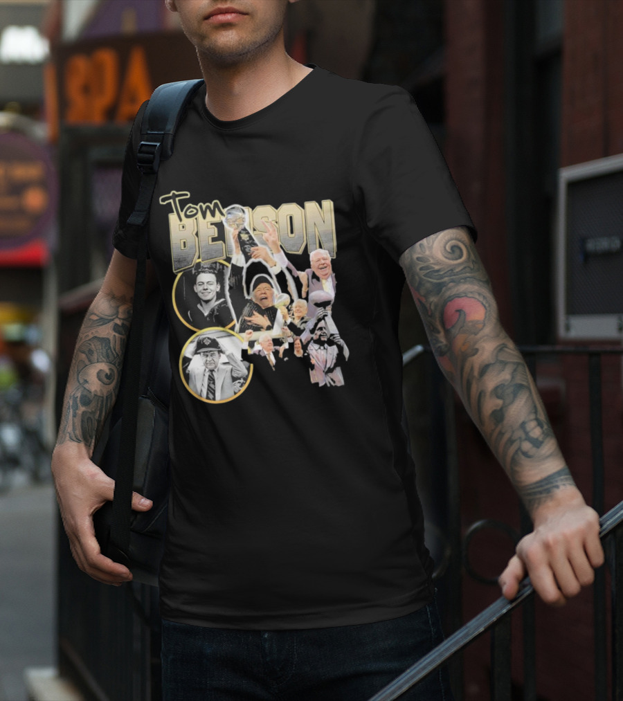 Tom Benson Legacy Celebration With Iconic Trophy Moments T-Shirt