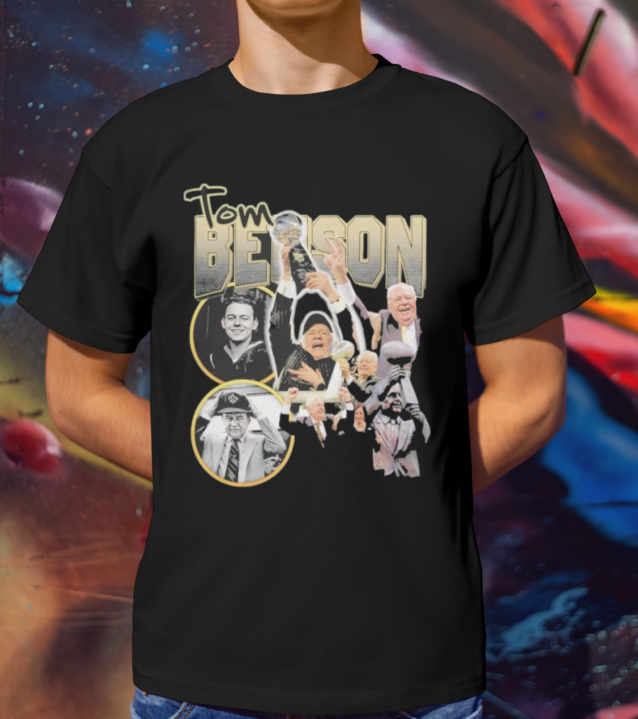 Tom Benson Legacy Celebration With Iconic Trophy Moments T-Shirt