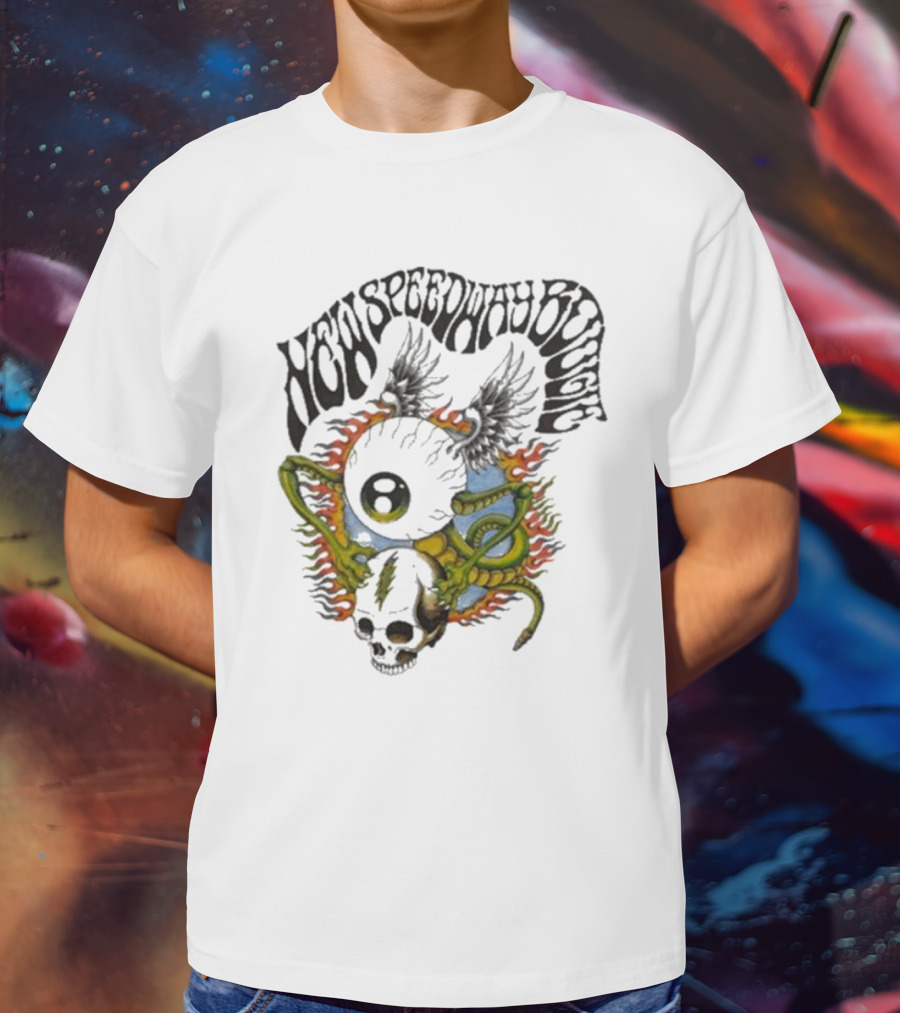 New Speedway Boogie Alan Forbes Grateful Dead Skull Fire Snake T-Shirt