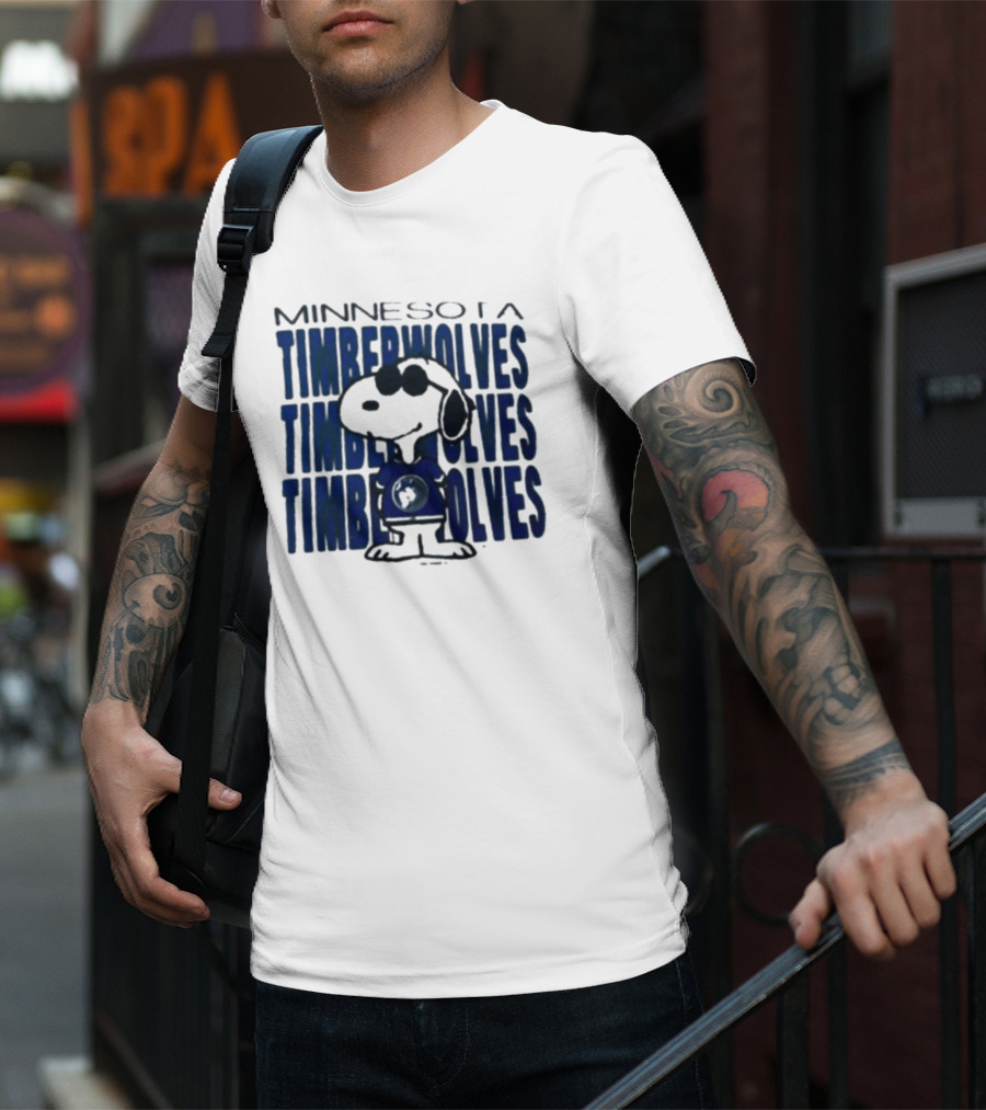 Snoopy Minnesota Timberwolves Shirt Collaboration T-Shirt