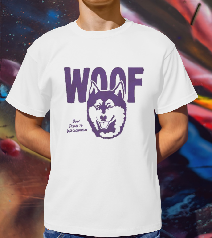 Washington Huskies Woof Bow Down To Washington T-Shirt
