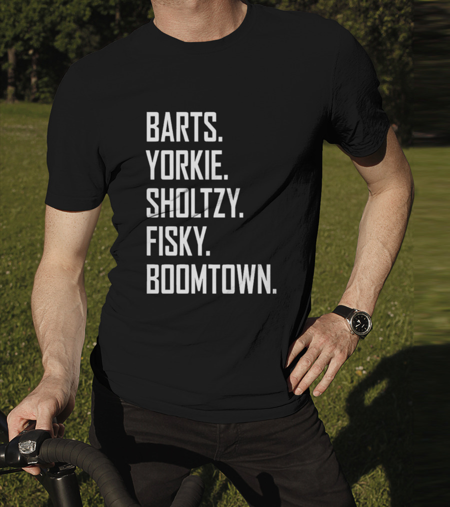 Barts Yorkie Sholtzy Fisky Boomtown Text Sequence T-Shirt