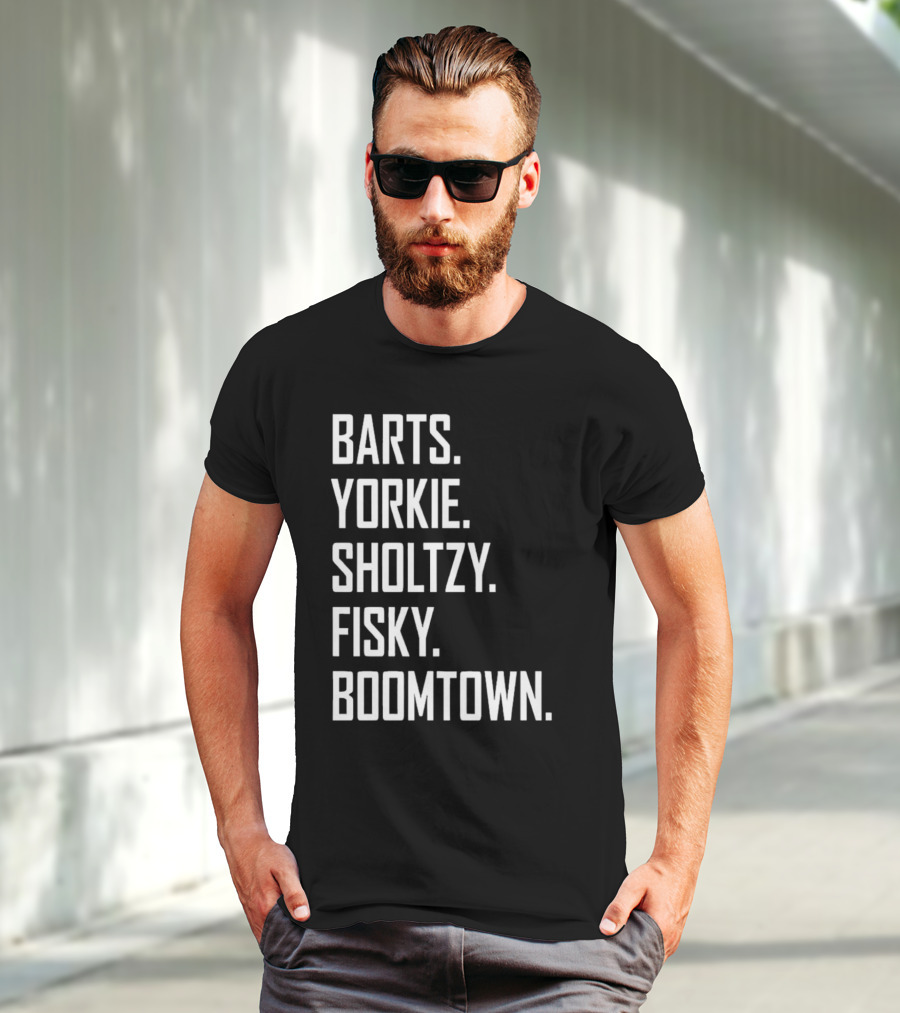 Barts Yorkie Sholtzy Fisky Boomtown Text Sequence T-Shirt