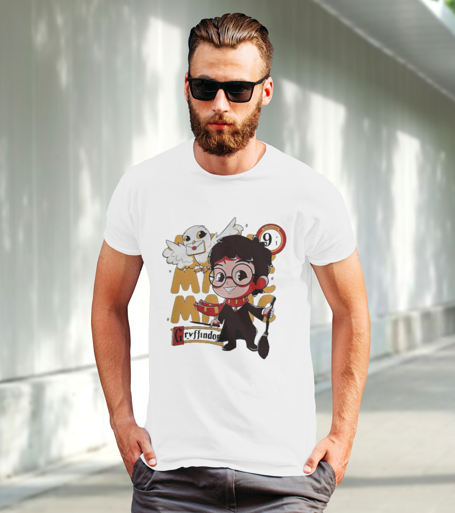 Quality Magic Boy Gryffindor Platform 9¾ Owl Wizard T-Shirt