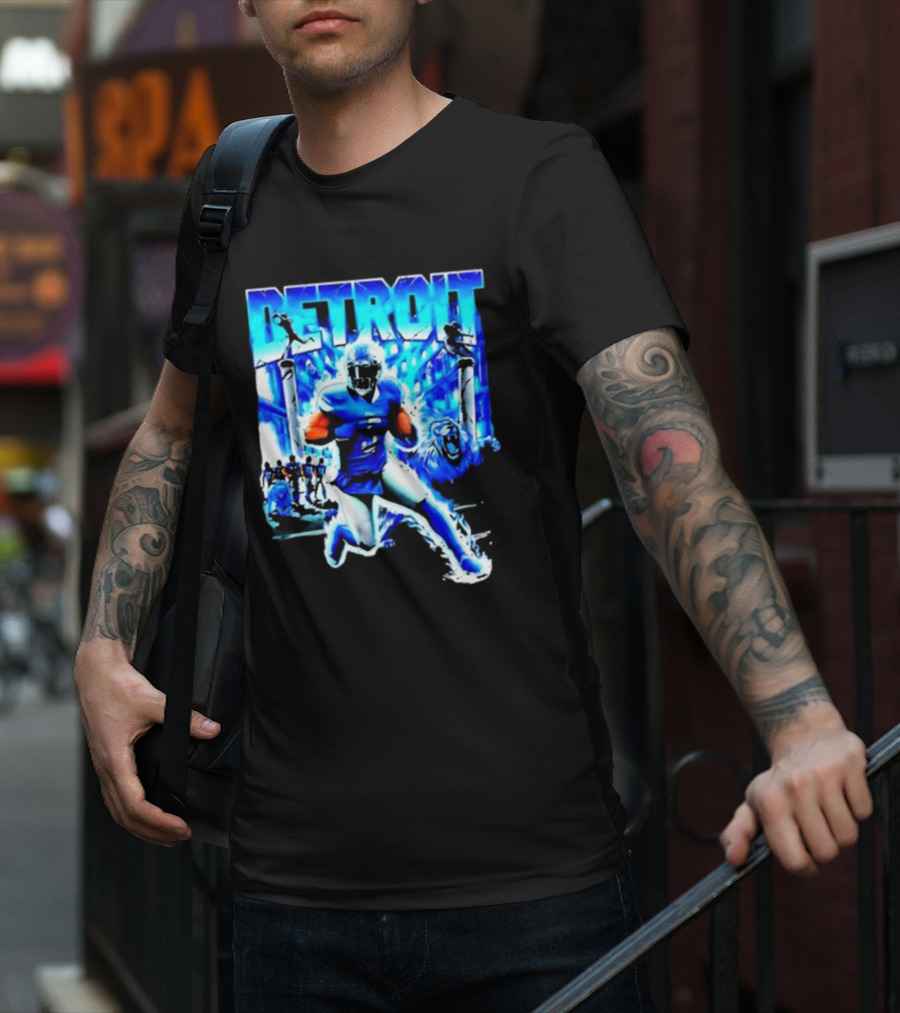 Detroit Football Lions Player Dynamic Action Official Merchandise T-Shirt